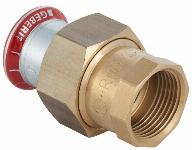 Geberit Mapress, 3D koppeling, recht, 3-delig, C-staal, met CIIR afdichtring, 22mm x RP3/4" (persmof x binnendraad)