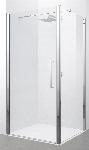 Novellini Young 2.0 F1B, Douchewand, zijwand, 2000 x 870mm (HxB), profiel mat chroom, mm glas helder