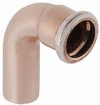 Geberit Mapress bocht 90 graden 1-delig, koper, met CIIR afdichtring, 22mm x 22mm (schuifeind x persmof) 60304