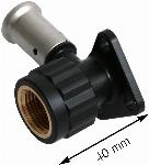 Henco kunststof muurplaat 16mm x 1/2" binnendraad kort 2PK-1604KBP