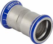 Geberit Mapress, Sok, recht, 1-delig, RVS 316, met CIIR afdichtring, 18mm x 18mm (persmof x persmof)
