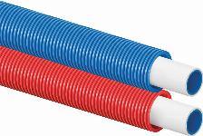 Uponor Uni Pipe PLUS 25x2.5 wit in mantelbuis 40/32 blauw rol a 50m 1093129