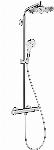 Hansgrohe Crometta S 240 1jet showerpipe EcoSmart: m. Ecostat 1001 CL douchethermostaat HOH=15cm, S 240 1jet hoofdd, Vario handdouche chroom 27268000