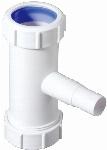 Walraven, McAlpine, T-stuk, 40x40mm, 1x WMA, PP, wit (voor vaat/wasmachine-aansluiting)