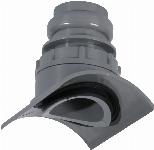 Wavin, llemaanboorzadel, kunststof, PVC, onbehandeld, klembevestiging, DN110, 110x40mm, 57mm gat, grijs