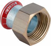 Geberit Mapress, Vlakke koppeling, recht, 2-delig, C-staal, met CIIR afdichtring, 28mm x G1.1/4" (persmof x wartelmoer)