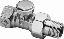 Heimeier Regutec voetventiel recht 1/2" vernikkeld met voorinstelling 0356-02.000