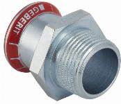 Geberit Mapress, Puntstuk, recht, 1-delig, C-staal, met CIIR afdichtring, 35mm x R1mm (persmof x buitendraad)