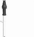 Burgerhout Skyline dakdoorvoer, concentrisch 60/100mm, kunststof, pp, lengte 1290mm, zwart/wit