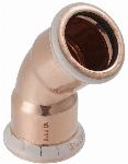 Geberit Mapress bocht 45 graden, 1-delig, koper, met CIIR afdichtring 22mm x 22mm (persmof x persmof) 60604