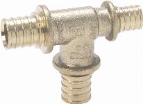 Rehau Rautitan LX fitting messing T-stuk, 16 x 16 x 12mm (schuif x schuif x schuif)