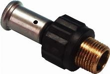Henco rechte koppeling puntstuk 16mm x 1/2" kunststof (pers x buitendraad) 17PK1604