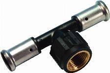 Henco T-stuk, 16mm x 1/2" x 16mm kunststof (pers x binnendraad x pers)