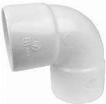 Wavin Wadal pvc L-bocht 88°, doorsnee 40mm, lijmmof/lijmmof, wit