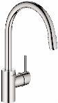 Grohe Concetto keukenkraan m. hoge draaibare uitloop en uittrekbare mousseur chroom 32663003