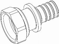 Rehau Rautitan RX+ fitting messing, rechte koppeling met wartel 16mm x 3/4" (schuif x wartel binnendraad)