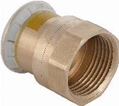 Geberit Mapress, Schroefbus, gas, recht, 1-delig, koper, met HNBR afdichtring, 22mm x RP3/4" (persmof x binnendraad)
