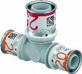 Uponor S-Press Plus PPSU pers composiet T-stuk verlopend 20x25x20mm 1039952