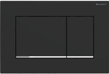 Geberit Sigma 20 bedieningspaneel DF frontbediend 24.6x16.4cm tbv inbouwreservoir 8 en 12cm mat zwart/glans verchr./mat zwart 115883141