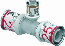 Uponor S-Press Plus PPSU pers composiet T-stuk verlopend 25x16x25mm 1039955