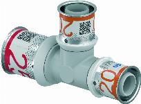 Uponor S-Press Plus PPSU pers composiet T-stuk verlopend 25x20x20mm 1039956