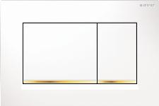 Geberit Sigma 20 bedieningspaneel DF frontbediend 24.6x16.4cm t.b.v. inbouwreservoir 8 en 12cm wit/goud effect/wit 115883KK1
