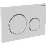 Geberit Sigma 20 bedieningspaneel DF frontbediend 24.6x16.4cm t.b.v. inbouwreservoir 8 en 12cm mat wit/glans verchr./mat wit 115882JT1 