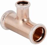 Geberit Mapress, Verloop T-stuk, 90 graden, koper, met CIIR afdichtring, 15mm x 12mm x 12mm (persmof x persmof x persmof)