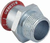 Geberit Mapress, Puntstuk, recht, 1-delig, C-staal, met CIIR afdichtring, 22mm x R1" (persmof x buitendraad)