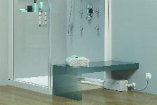 Sanibroyeur Sanidouche Flat vuilwaterpomp opvoerhoogte 2m verticaal 20m horizontaal 2x DN 40 1x DN32 D6