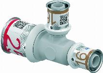 Uponor S-Press Plus PPSU pers composiet T-stuk verlopend 25x16x16mm 1039953