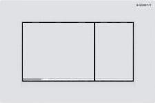Geberit Sigma 20 bedieningspaneel DF frontbediend 24.6x16.4cm tbv inbouwreservoir 8 en 12cm mat wit/glans verchr./mat wit 115883JT1
