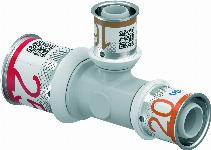 Uponor S-Press Plus PPSU pers composiet T-stuk verlopend 25x16x20mm 1039954