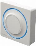 Uponor Smatrix Base ruimtethermostaat T-145 Bus POD  26.5x80x80mm bedraad m. draaiknop m. schaalopdruk glanzend wit (RAL9016) 1086975