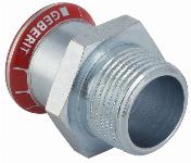Geberit Mapress, Puntstuk, recht, 1-delig, C-staal, met CIIR afdichtring, 15mm x R3/4" (persmof x buitendraad)