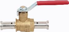 Henco BAP-H kogelkraan, recht, DN15 persmof x DN15 persmof, messing, bediening handgreep