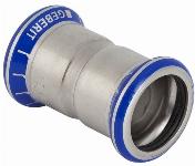 Geberit Mapress, Sok, recht, 1-delig, RVS 316, met CIIR afdichtring, 12mm x 12mm (persmof x persmof)