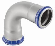 Geberit Mapress, Bocht, 90 graden, 1-delig, RVS 316, met CIIR afdichtring, 12mm x 12mm (persmof x persmof)