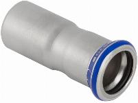 Geberit Mapress, Verloopsok, recht, 1-delig, RVS 316, met CIIR afdichtring, 15mm x 12mm (schuifeind x persmof)