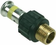 Henco rechte koppeling, puntstuk 32mm x 1" kunststof GAS (pers x buitendraad)