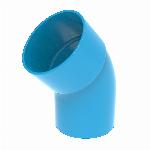 Wavin Ventiza, bocht, pvc, 80mm, 45 graden, m/s, blauw
