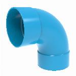 Wavin Ventiza, bocht, pvc, 125mm, 90 graden, m/m, blauw