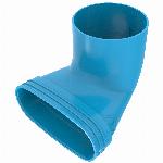 Wavin Ventiza eindstuk, ovaal, PVC, 195x125mm, blauw
