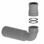 Burgerhout Miniflex Koppelset bocht PP 80-60 90� 400471374