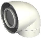 Ubbink UbiFit bocht 87 Push-Fit concentrisch 60/100 PPtl/KS wit 0229239