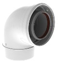 Burgerhout TwinSafe concentrisch bocht 90 graden 100/150mm aluminium wit RAL9016 410084360