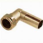 Bonfix Knelfitting, messing, knie koppeling 90gr inschuifknie, 22 x 22mm (knel x insteek)