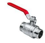 Bonfix kogelkraan met rode hendel, recht, 3/4" x 3/4" (buitendraad x buitendraad) staal 92450