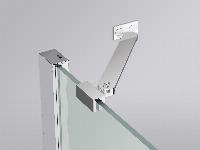 Novellini Louvre muursteun aluminium 350mm lengte profiel chroom R80LOU350-K