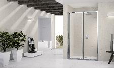 Novellini Lunes 2.02P, Douchedeur, rechthoekig, schuifdeur, 1950 x 1140mm (HxB), profiel mat chroom, 4mm glas helder